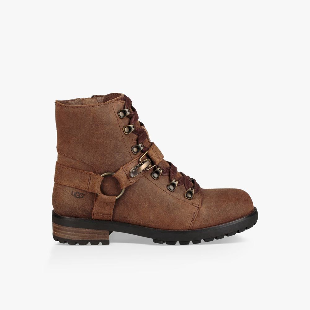 Bottine UGG Fritzi Lace-Up Femme Marron Soldes 168WFXYV